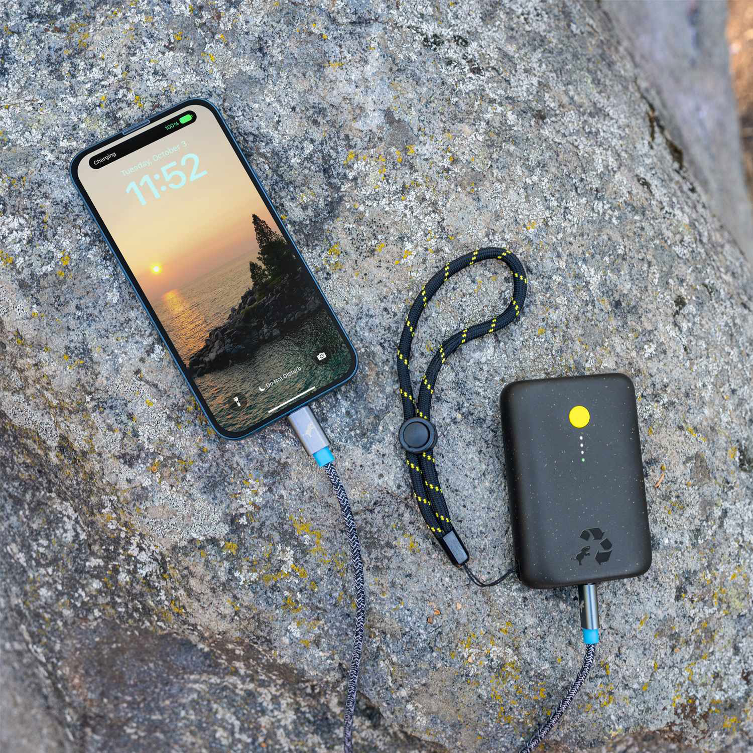 Chargeur portable à deux ports USB-C de 10 000 mAh Champ de Nimble - Noir minuit