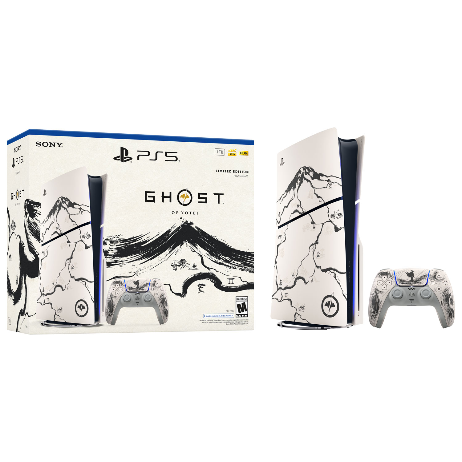 Ensemble PlayStation 5 et Ghost of Yōtei édition limitée noire