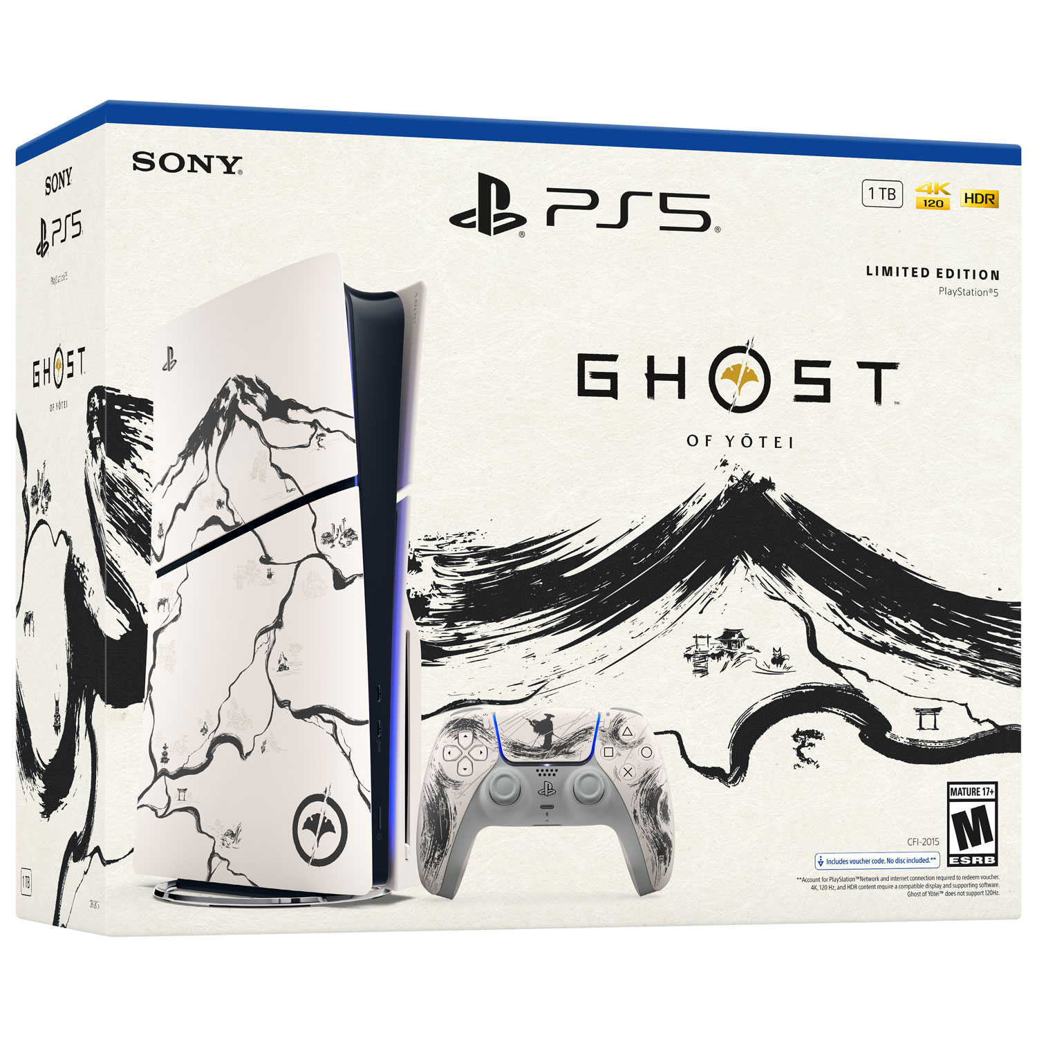 Ensemble PlayStation 5 et Ghost of Yōtei édition limitée noire