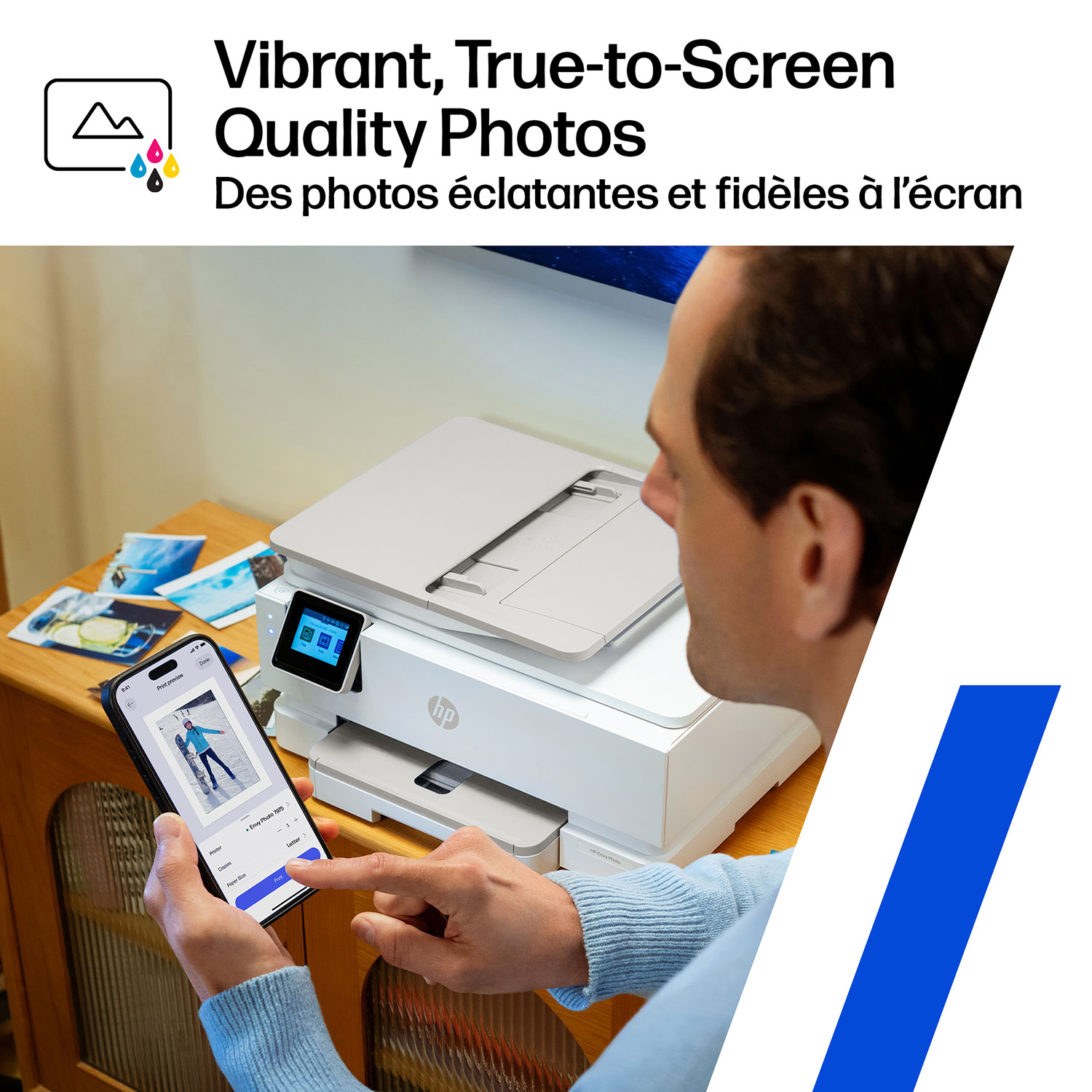 Imprimante à jet d'encre tout-en-un sans fil Envy Photo 7975 de HP - Essai gratuit de 3 mois d'Instant Ink de HP inclus*