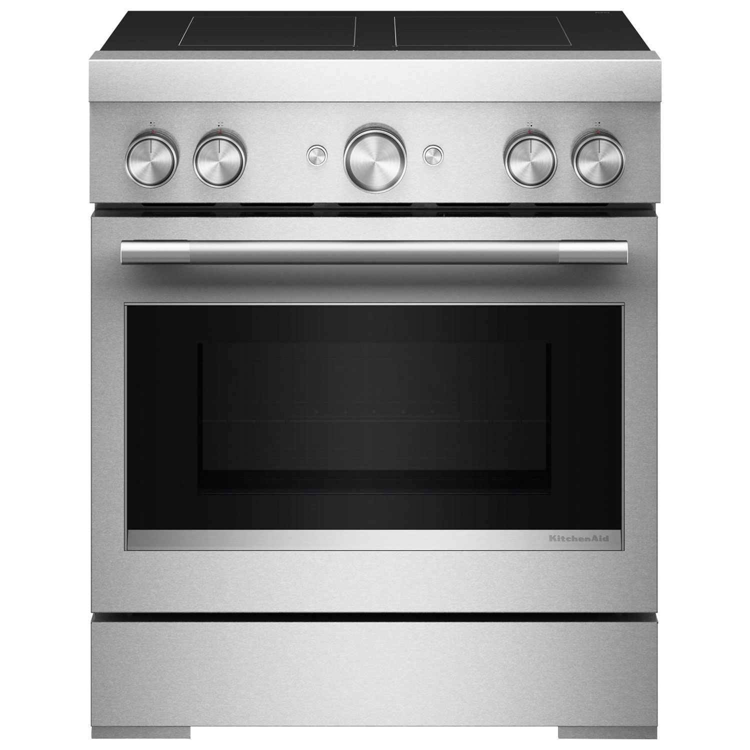 Cuisinière à induction autonome à 4 éléments et four à convection véritable 4,1 pi³ 30 po de KitchenAid - Acier inoxydable