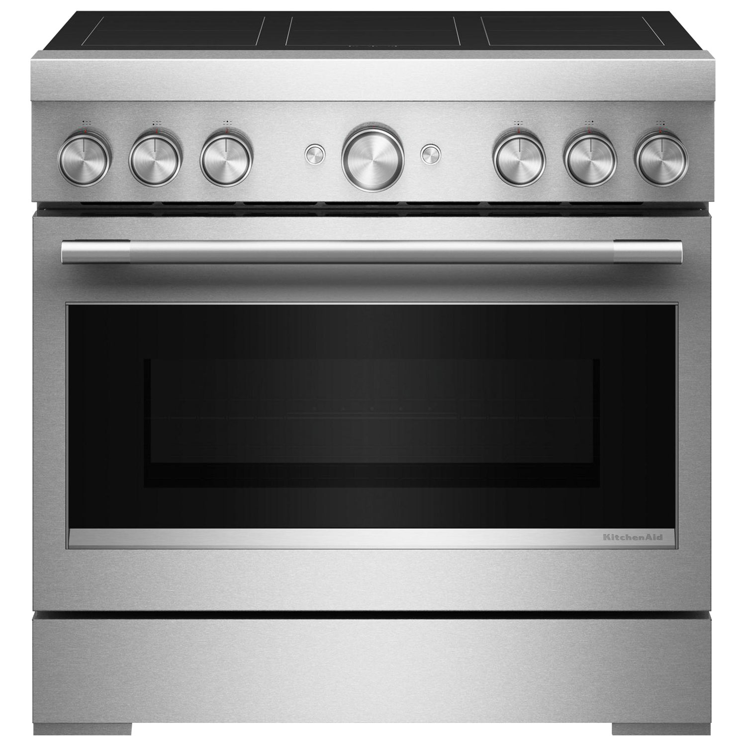Cuisinière à induction autonome à convection véritable 6 éléments 5,1 pi³ 36 po de KitchenAid - Acier inoxydable