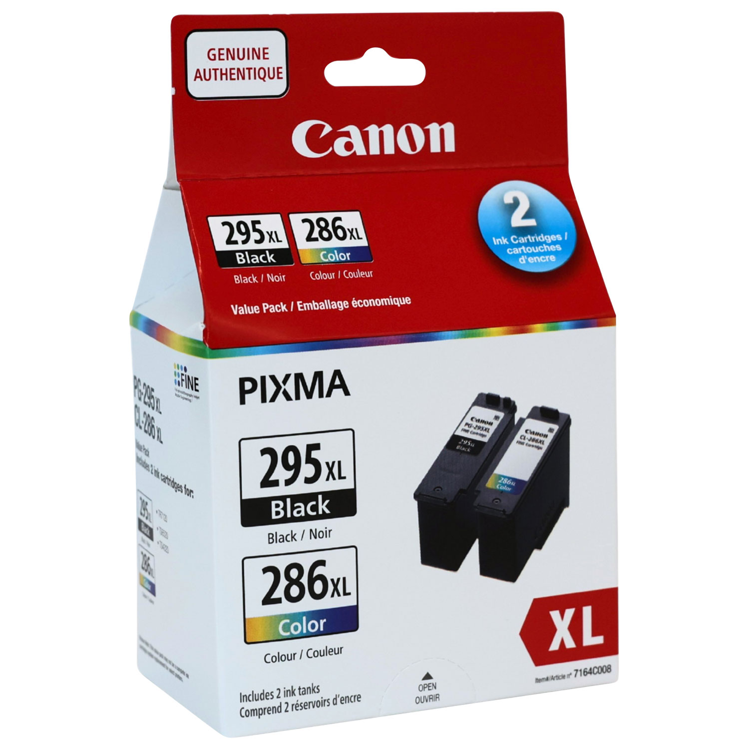 Canon PG-295/CL-286 Black/Colour Ink - 2 Pack