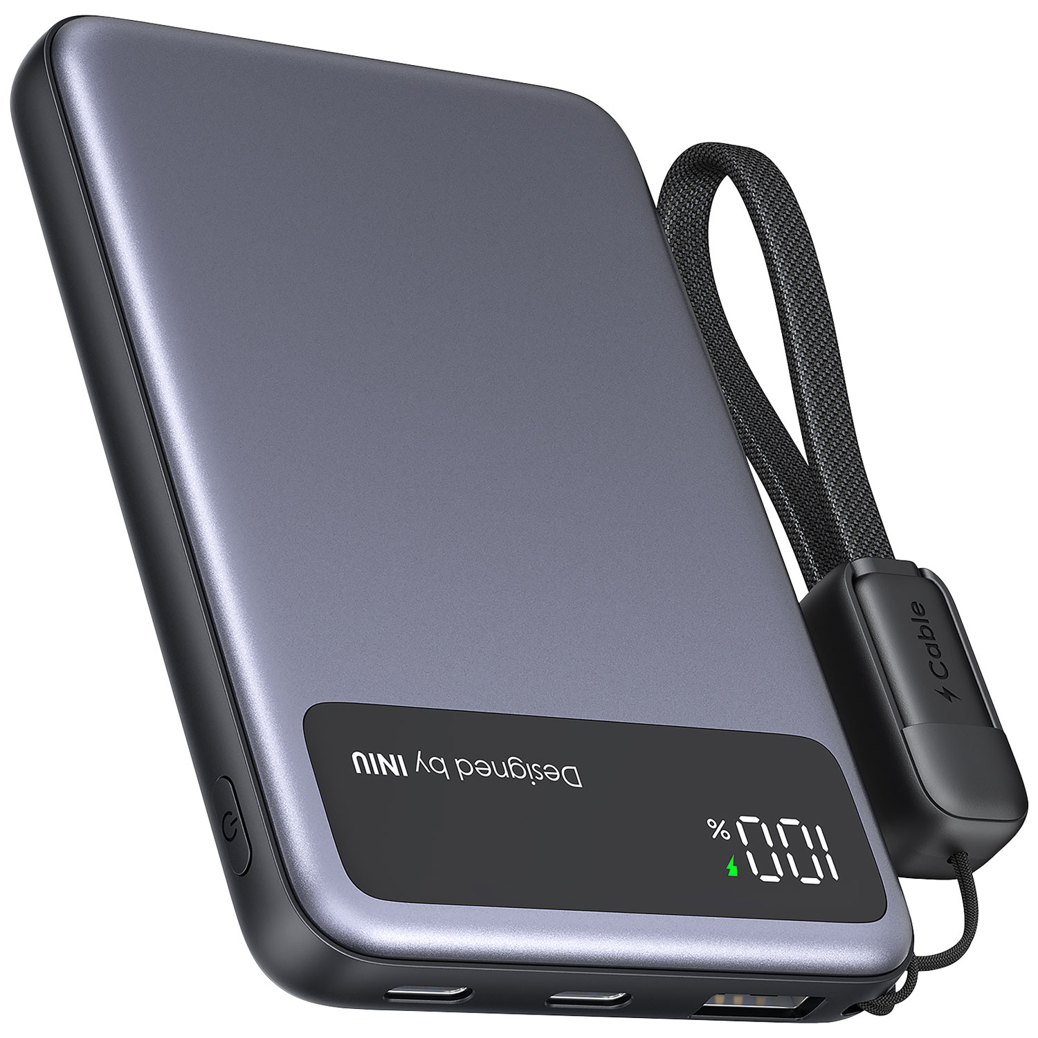 Chargeur portable mince et compact USB-C/USB-A 45 W 10 000 mAh Pro d'INIU - Noir