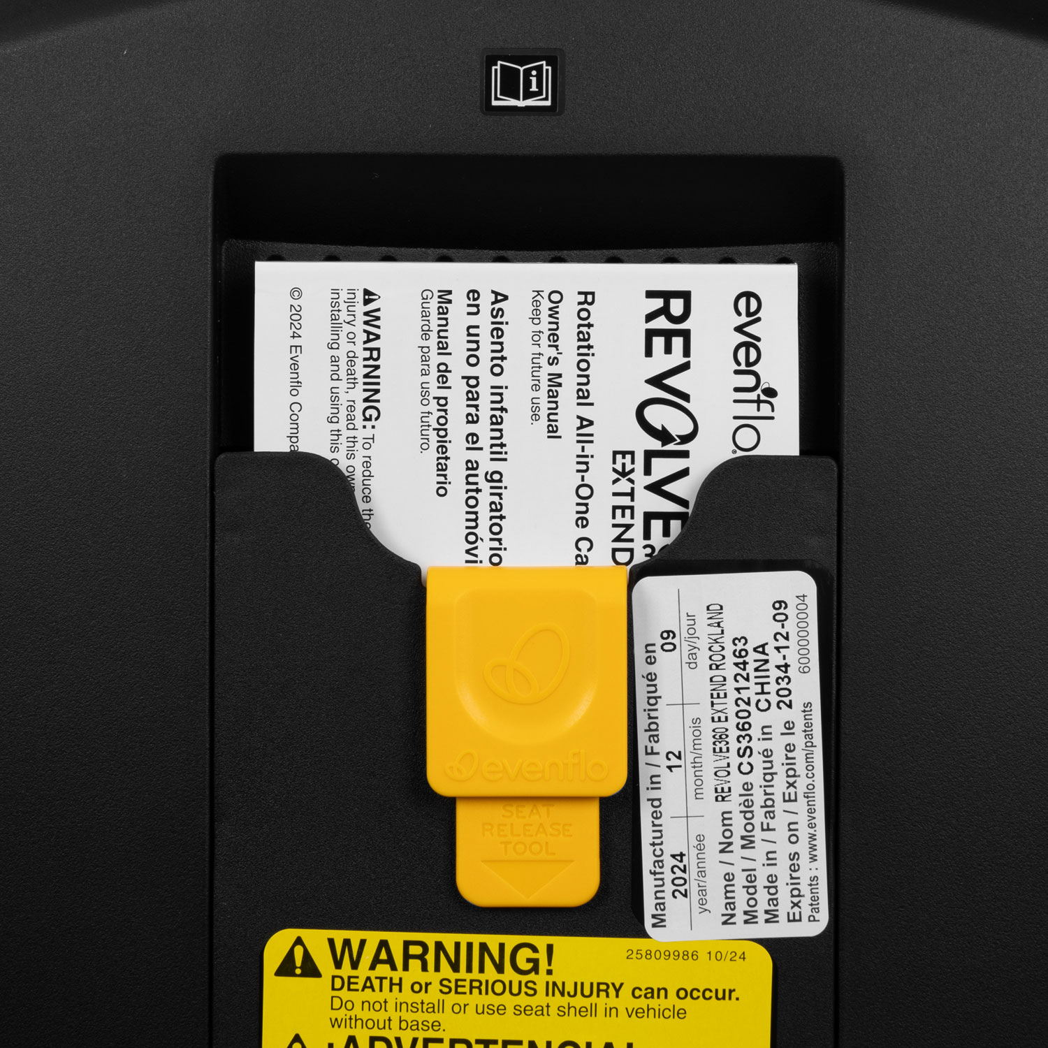 Evenflo Gold Revolve360 Extend All-in-One Convertible High-back Booster Car Seat w/ SensorSafe - Moonstone Grey