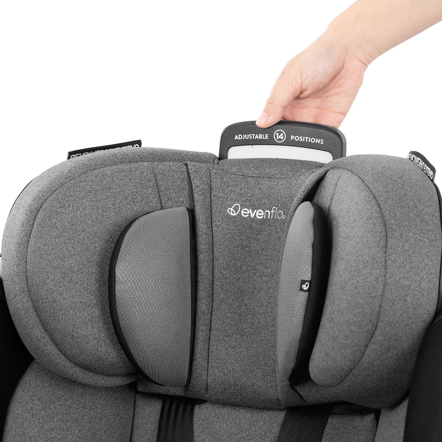Evenflo Gold Revolve360 Extend All-in-One Convertible High-back Booster Car Seat w/ SensorSafe - Moonstone Grey