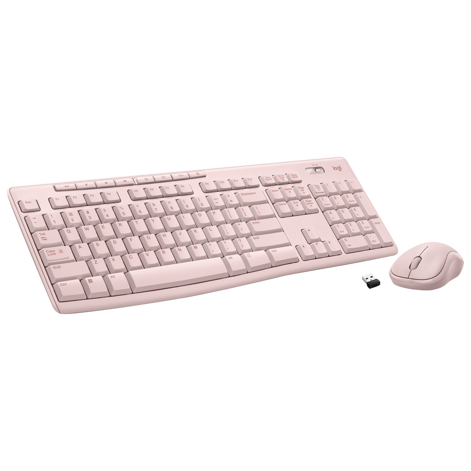 Logitech MK270 Wireless Keyboard & Mouse Combo - Pink - English