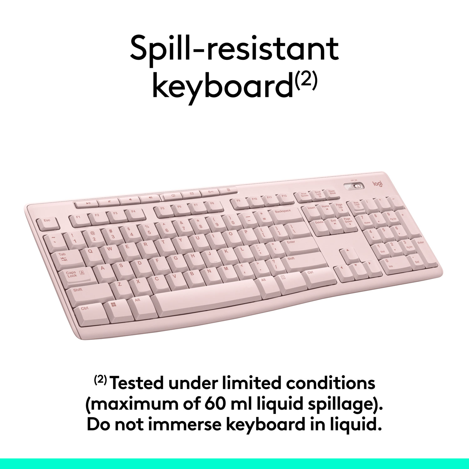 Logitech MK270 Wireless Keyboard & Mouse Combo - Pink - English