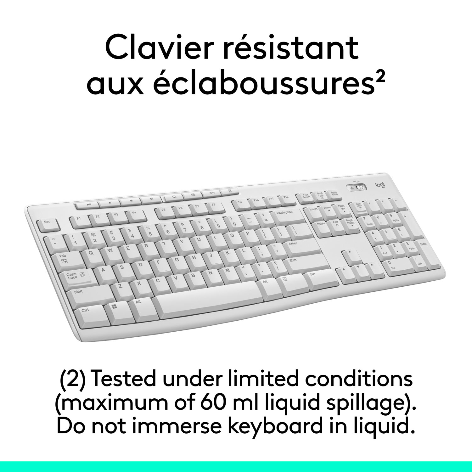 Logitech MK270 Wireless Keyboard & Mouse Combo - White - English