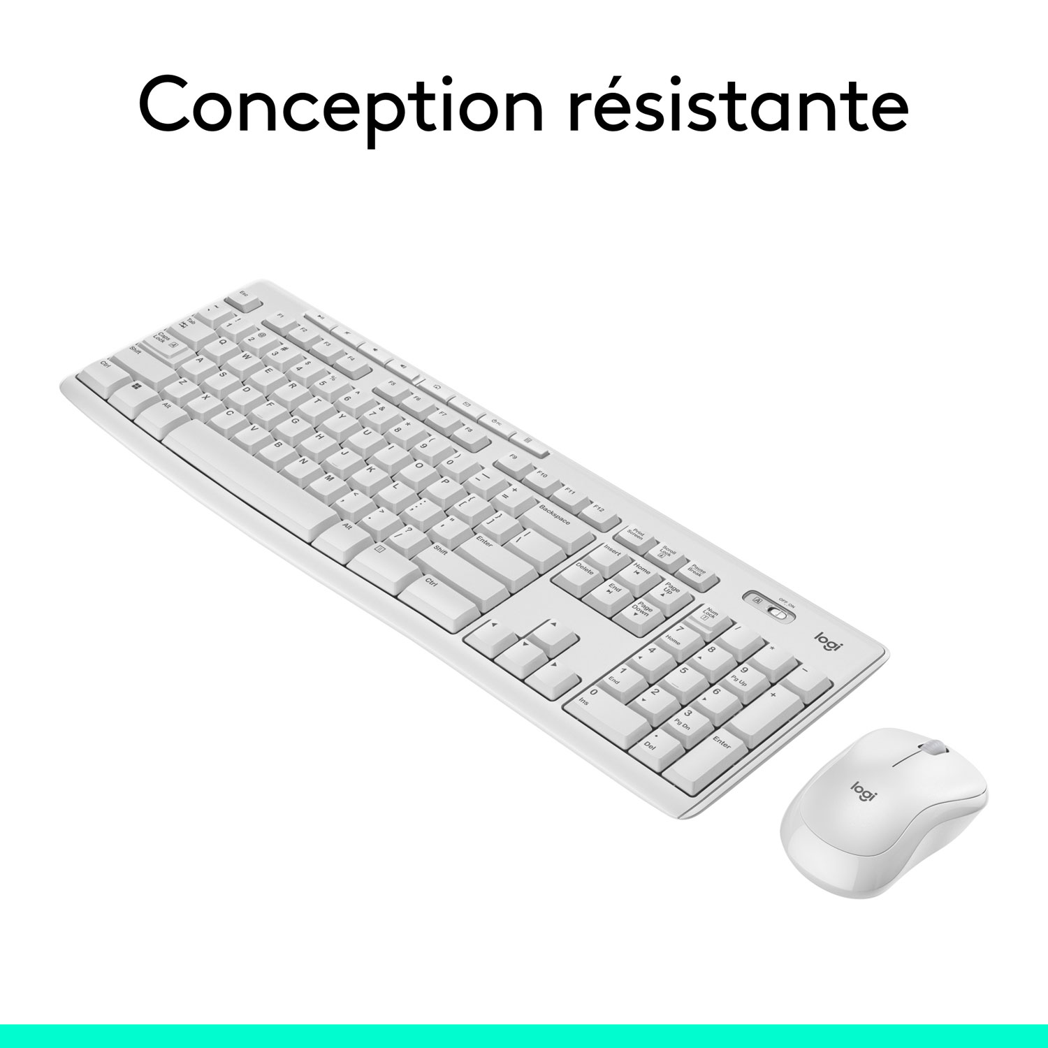 Logitech MK270 Wireless Keyboard & Mouse Combo - White - English
