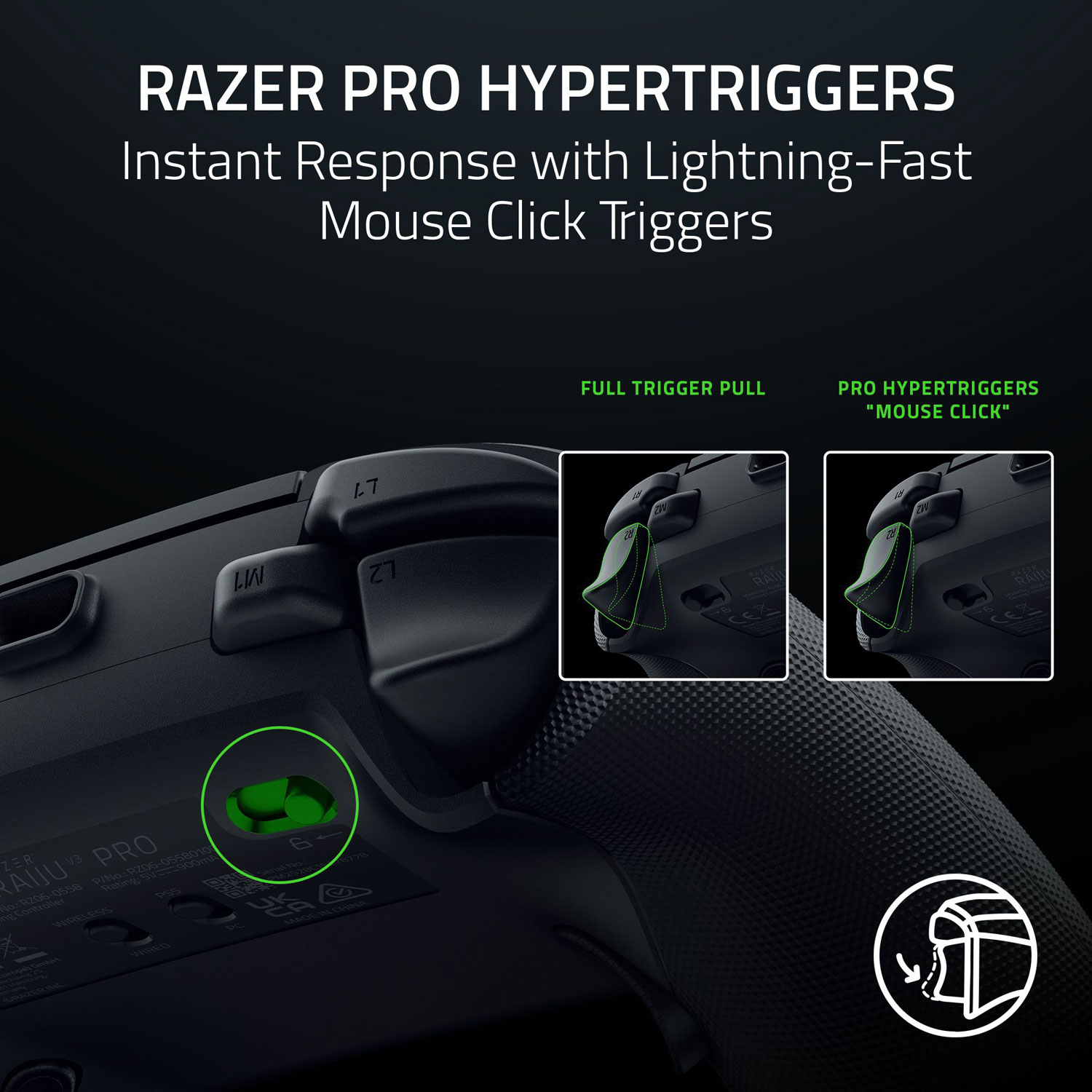 Manette sans fil Raiju V3 Pro de Razer pour PS5/PC - Noir