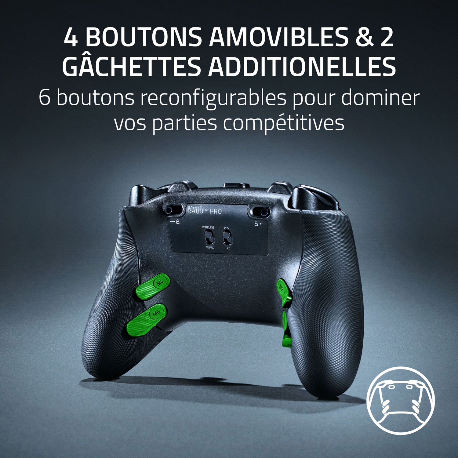 Manette sans fil Raiju V3 Pro de Razer pour PS5/PC - Noir