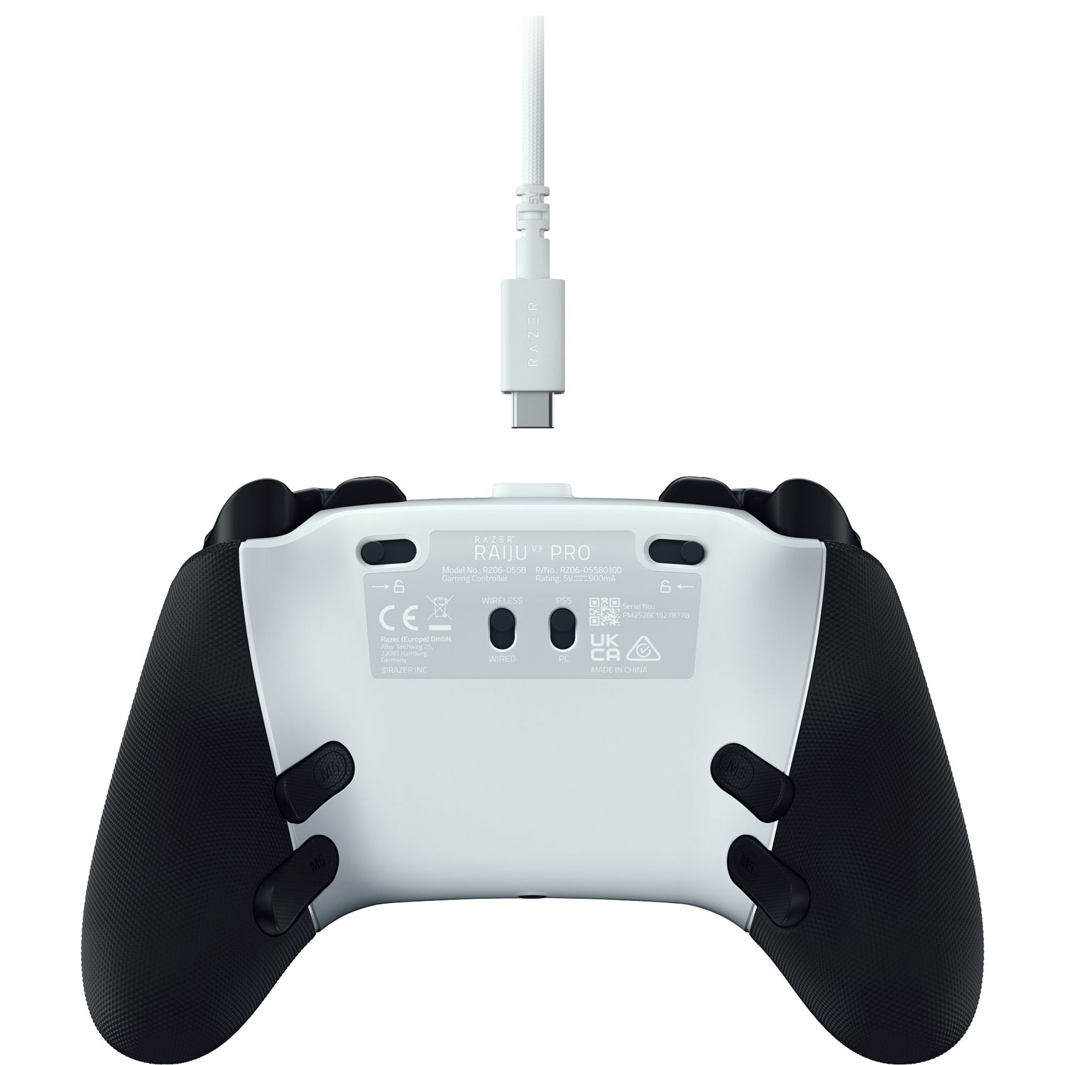 Manette sans fil Raiju V3 Pro de Razer pour PS5/PC - Blanc