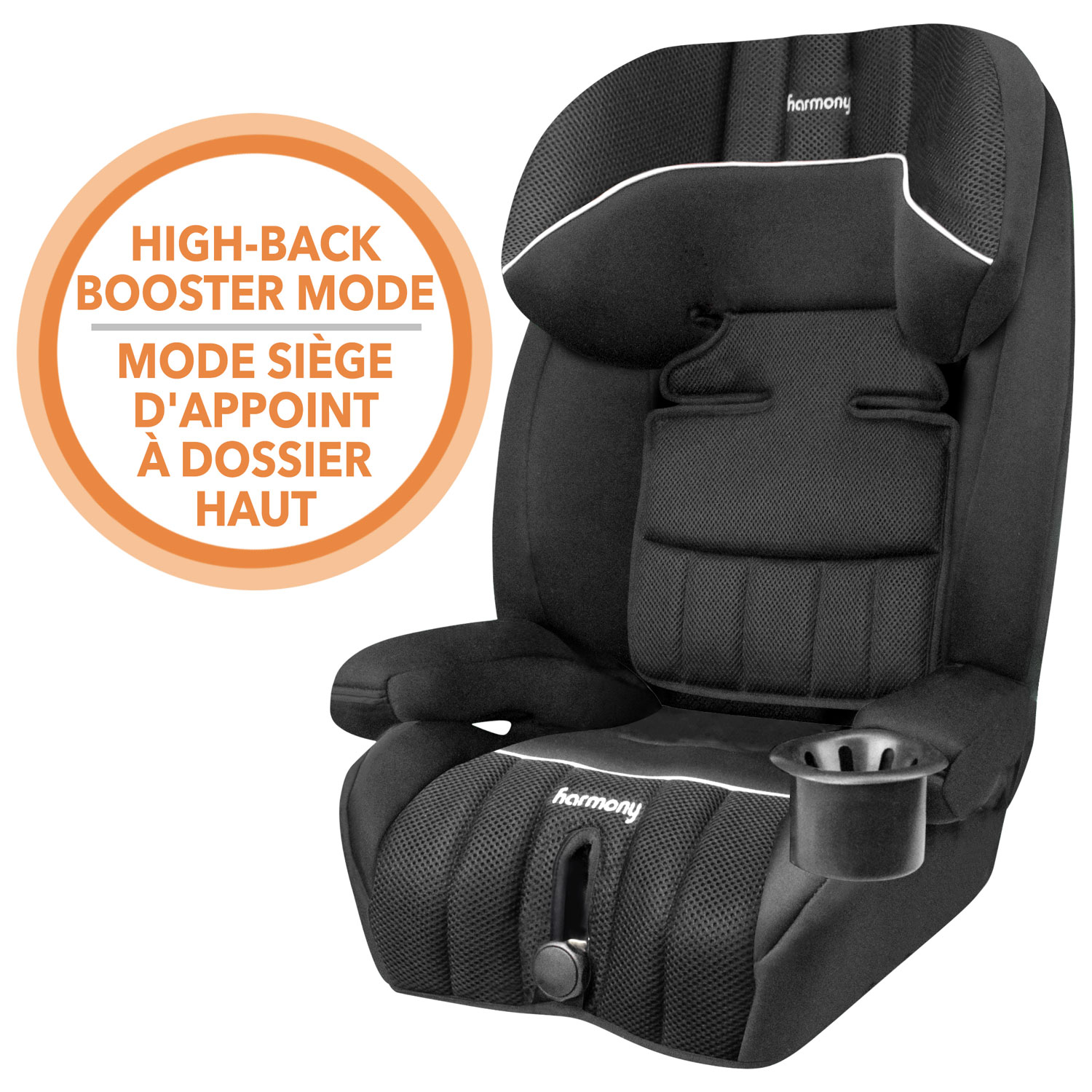 Siège d'auto de luxe 3-en-1 Defender MAX SIP 360 de Harmony - Noir