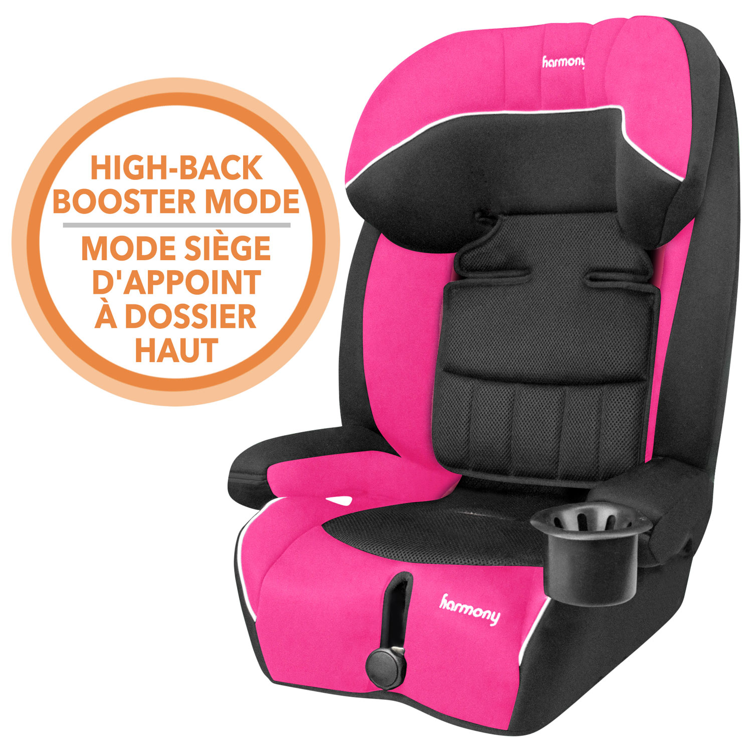 Siège d'auto de luxe 3-en-1 Defender MAX SIP 360 de Harmony - Rose