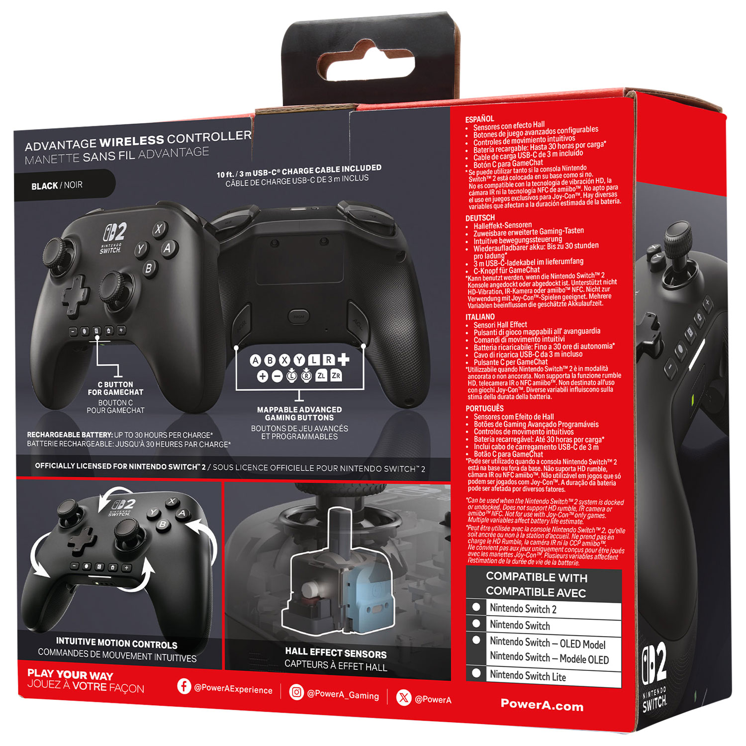PowerA Advantage Wireless Controller for Nintendo Switch 2 - Black