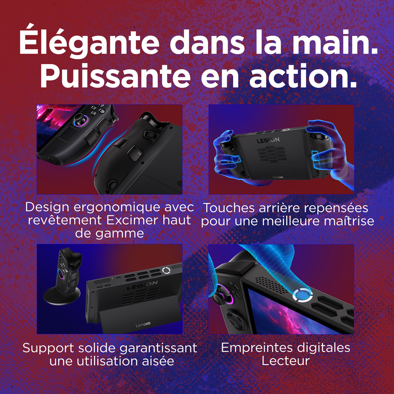 Console de jeu tactile WUXGA de 8,8 po Legion Go 2 de Lenovo - Noir éclipse