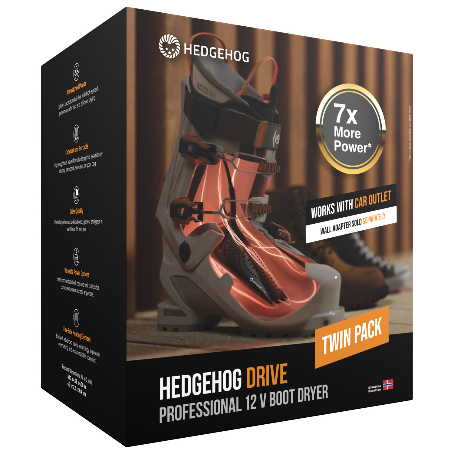 Séchoir pour chaussures, bottes et gants Drive de Hedgehog - Noir