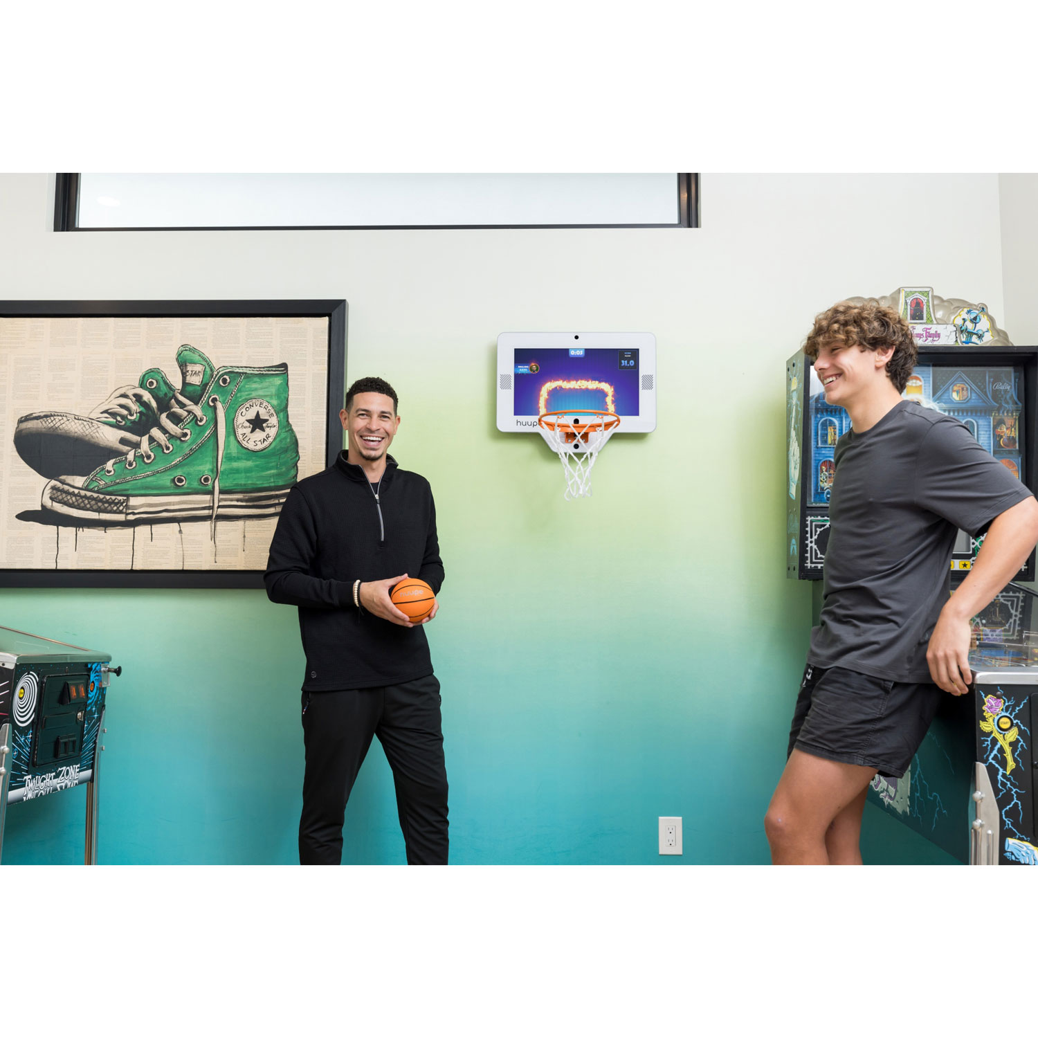 Console de basketball intelligente Mini Classic de Huupe - Blanc/Orange/Noir