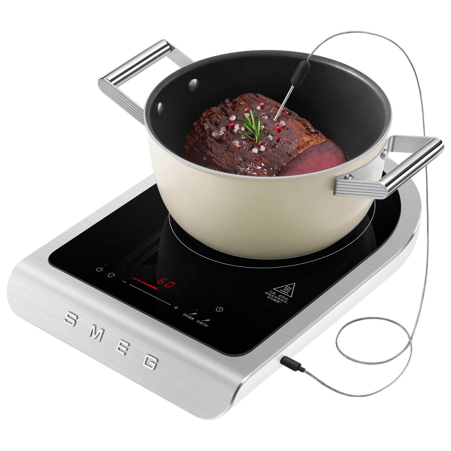 Surface de cuisson à induction portative de Smeg - Blanc