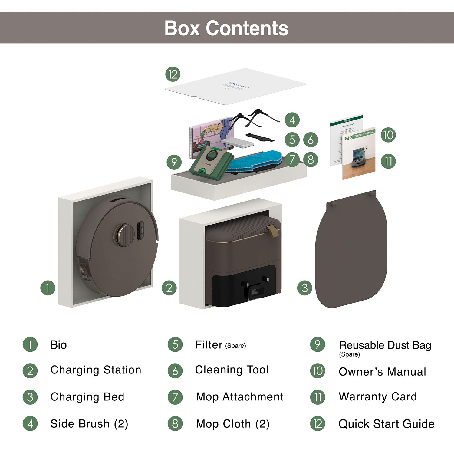 Aspirateur robot-vadrouille connecté Wi-Fi à vidage automatique Bio de bObsweep - Roche - Exclusivité Best Buy