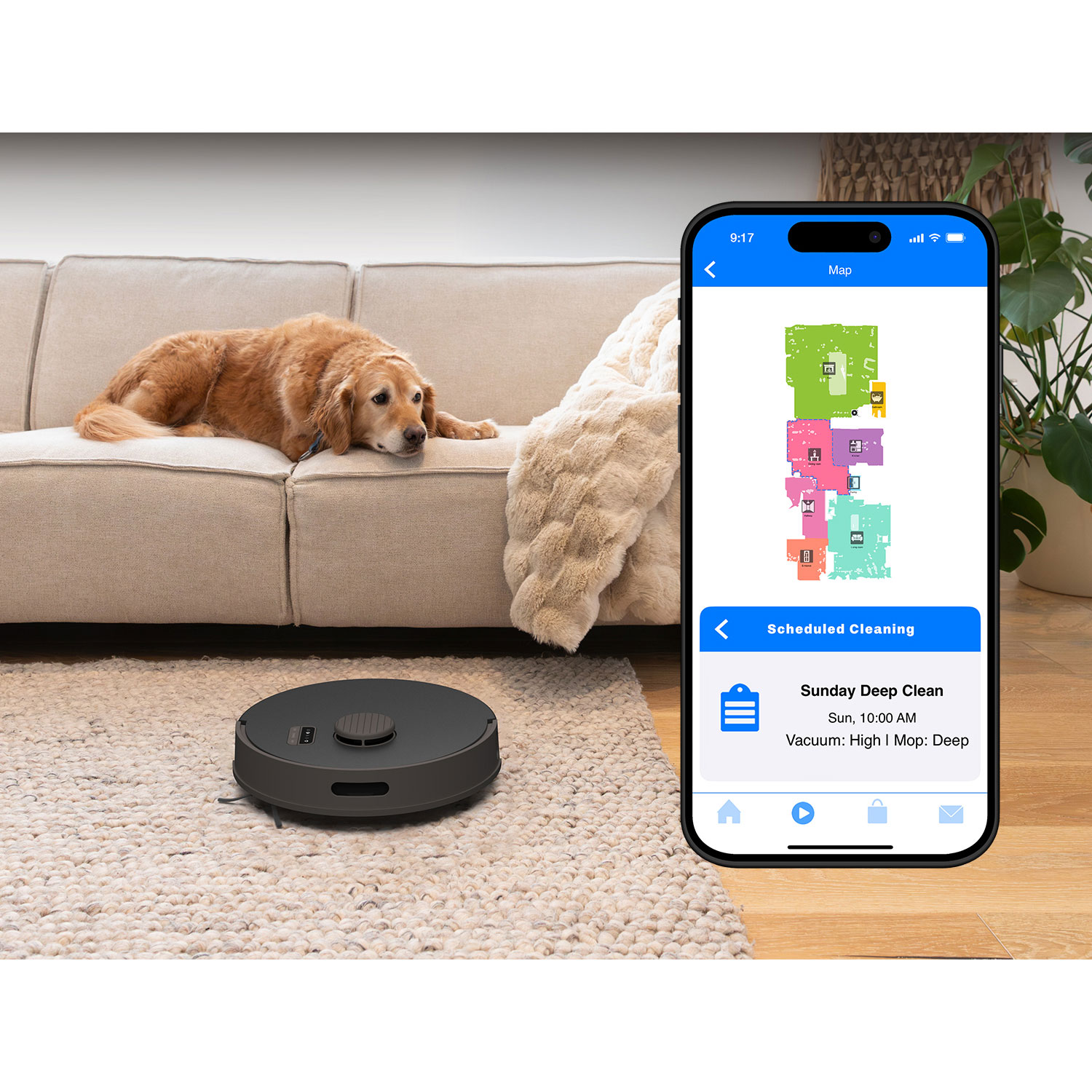 Aspirateur robot-vadrouille connecté Wi-Fi à vidage automatique Bio de bObsweep - Roche - Exclusivité Best Buy