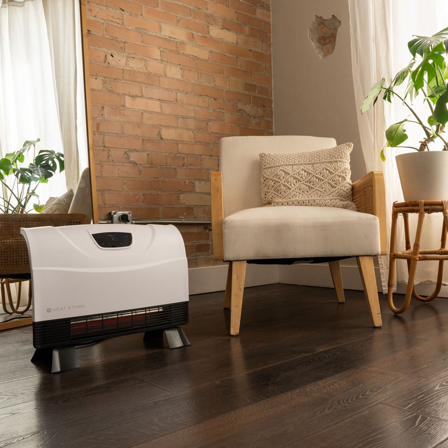 Heat Storm 1500W Phoenix Infrared Floor-To-Wall Heater - White/Black