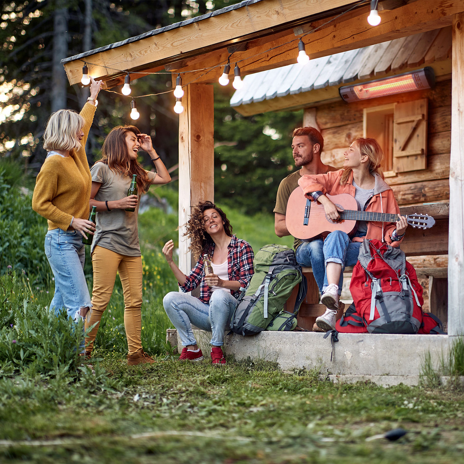 Radiateur infrarouge d'extérieur résistant aux intempéries 1500 W Tradesman de Heat Storm - Gris/Noir