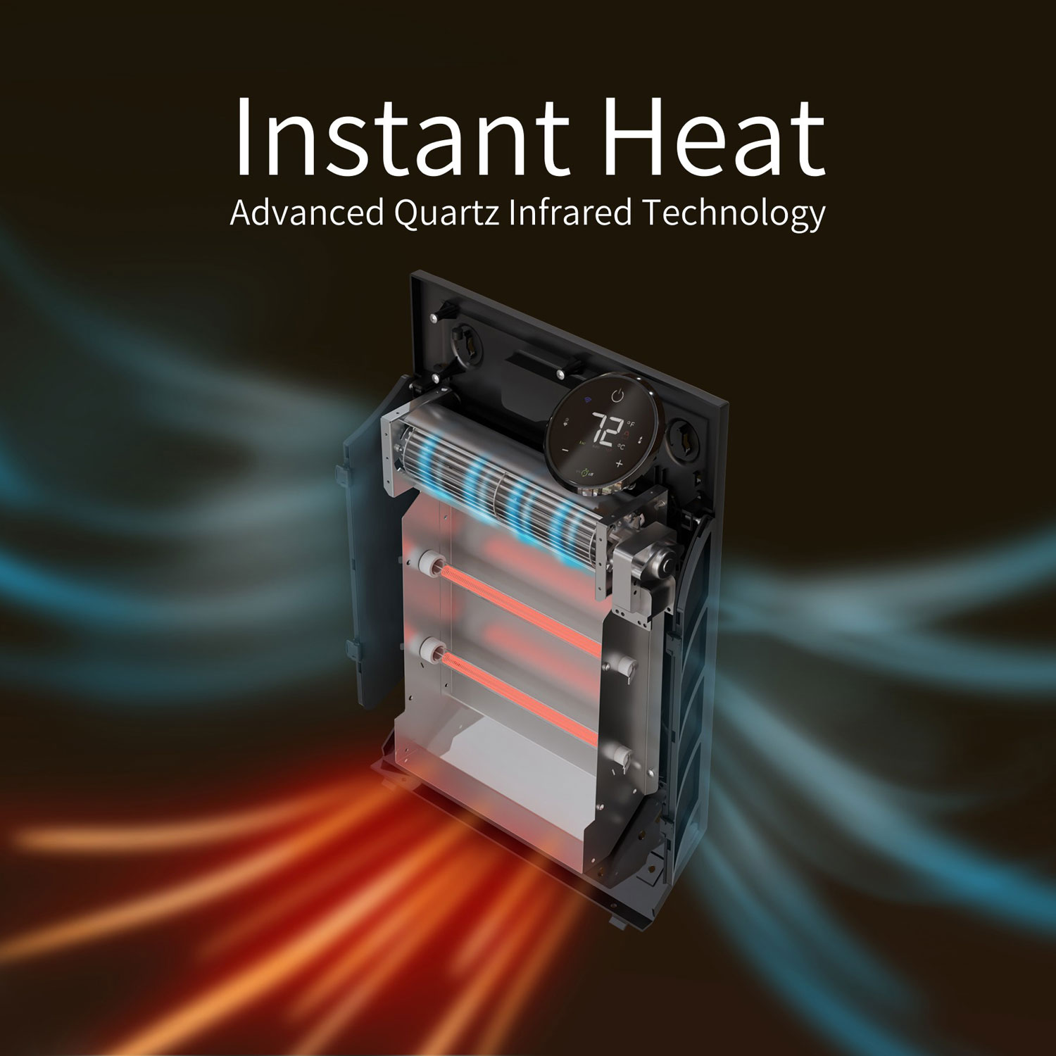 Radiateur électrique infrarouge mural 1000 W de Heat Storm - Gris