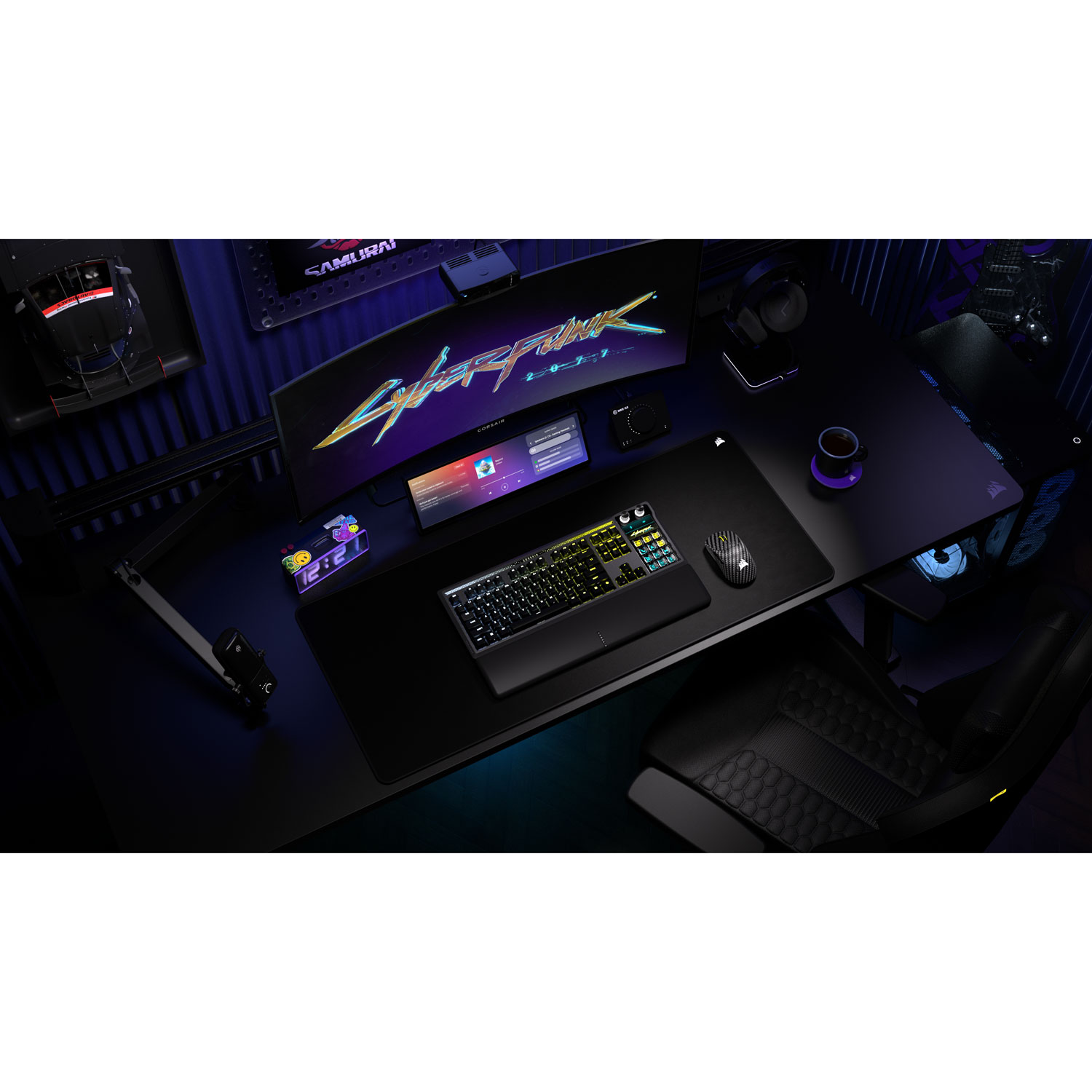 Clavier de jeu mécanique rétroéclairé à commutateurs linéaires mécaniques prélubrifiés MLX Pulse Galleon 100 SD de Corsair avec boutons Stream Deck