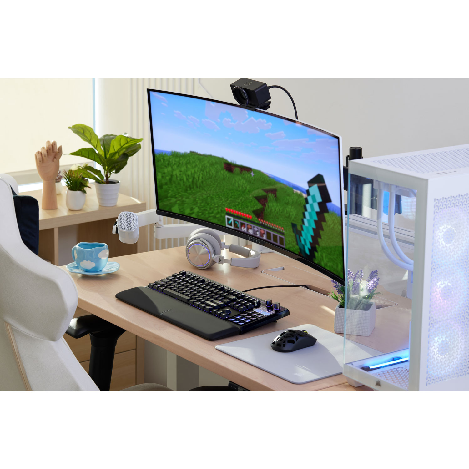 Clavier de jeu mécanique rétroéclairé à commutateurs linéaires mécaniques prélubrifiés MLX Pulse Galleon 100 SD de Corsair avec boutons Stream Deck