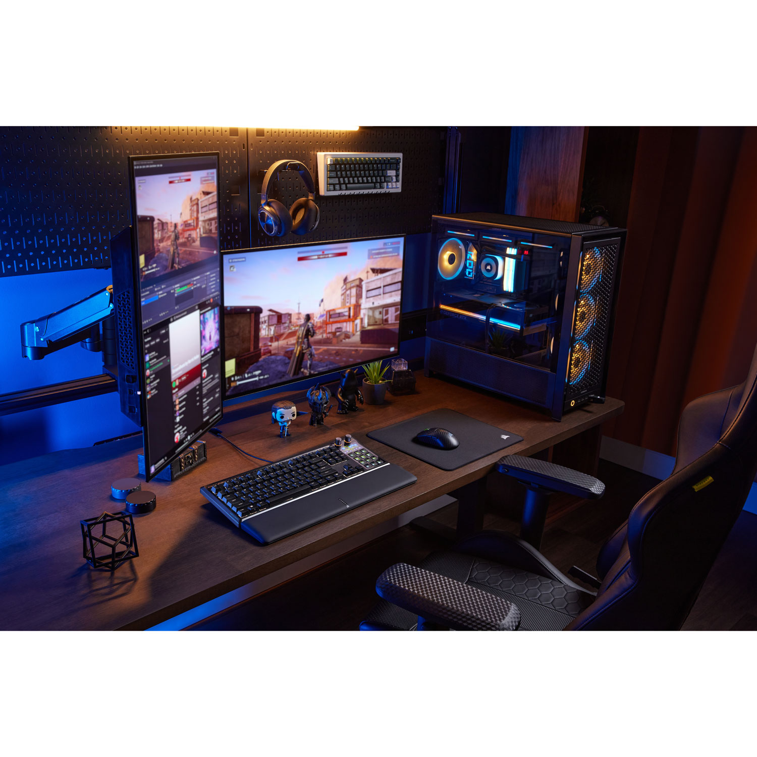 Clavier de jeu mécanique rétroéclairé à commutateurs linéaires mécaniques prélubrifiés MLX Pulse Galleon 100 SD de Corsair avec boutons Stream Deck