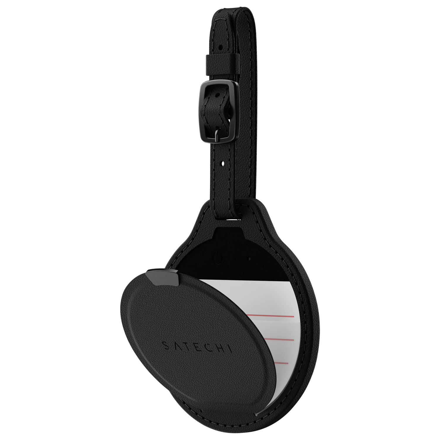 Satechi FindAll Vegan-Leather Bluetooth Tracker Luggage Tag - Black