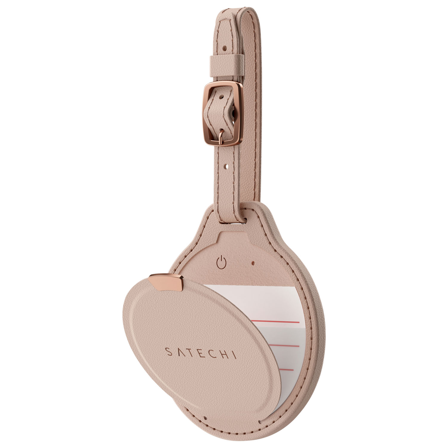 Dispositif de repérage de valise Bluetooth en cuir végétalien FindAll de Satechi - Rose du désert
