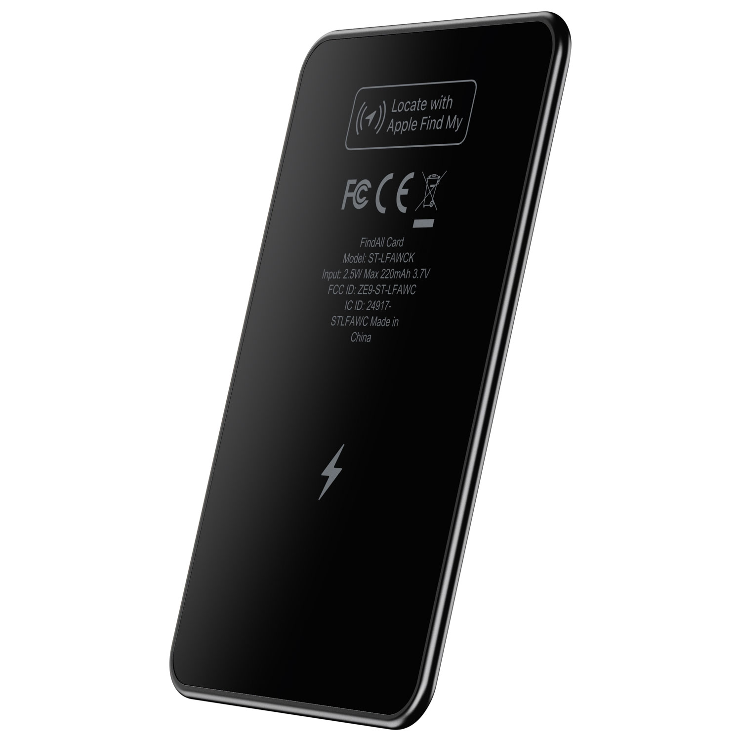 Satechi FindAll Wallet Tracker with Apple find my & Qi Charging - Black