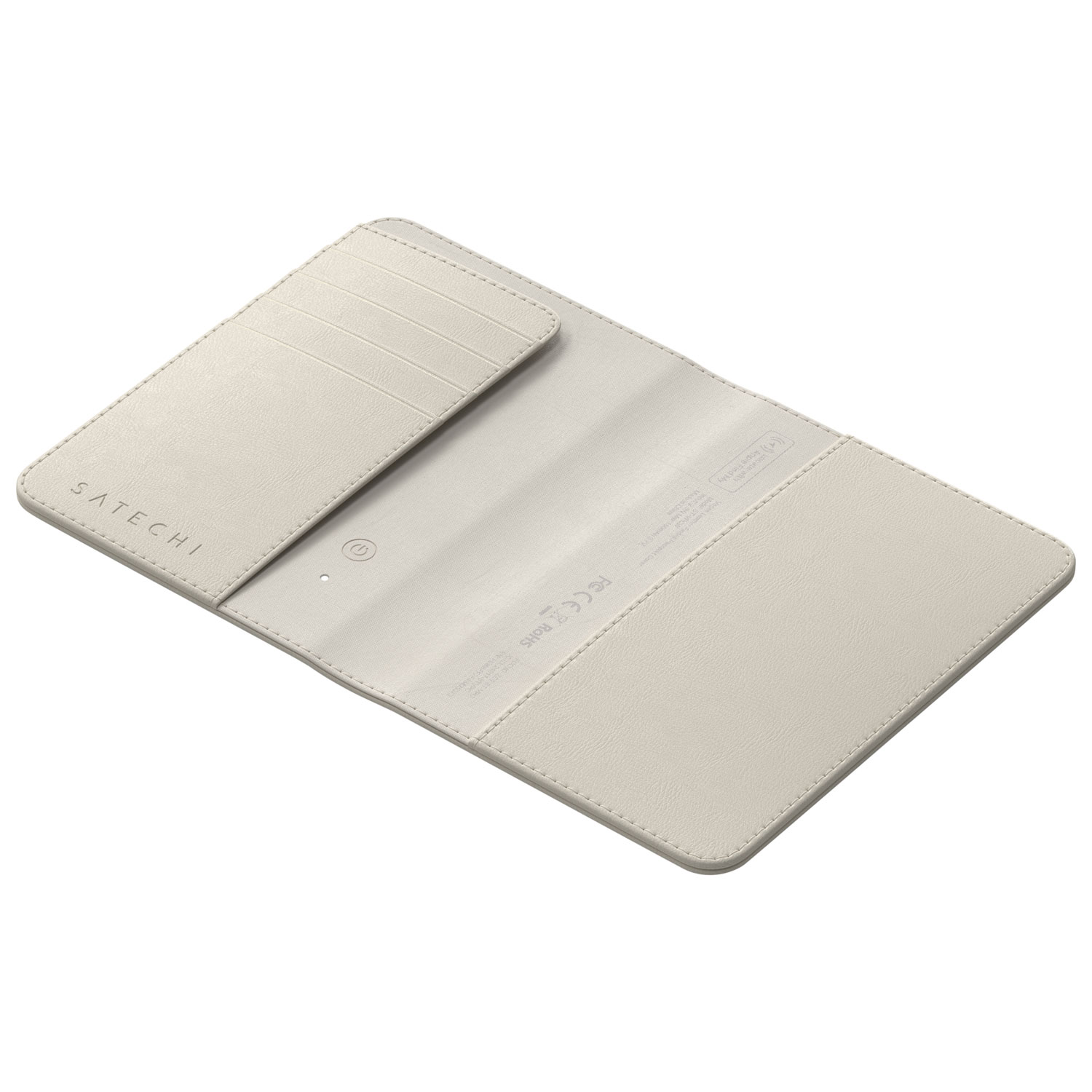 Satechi FindAll Vegan-Leather RFID Passport Cover with Apple find my & Qi Charging - Sand