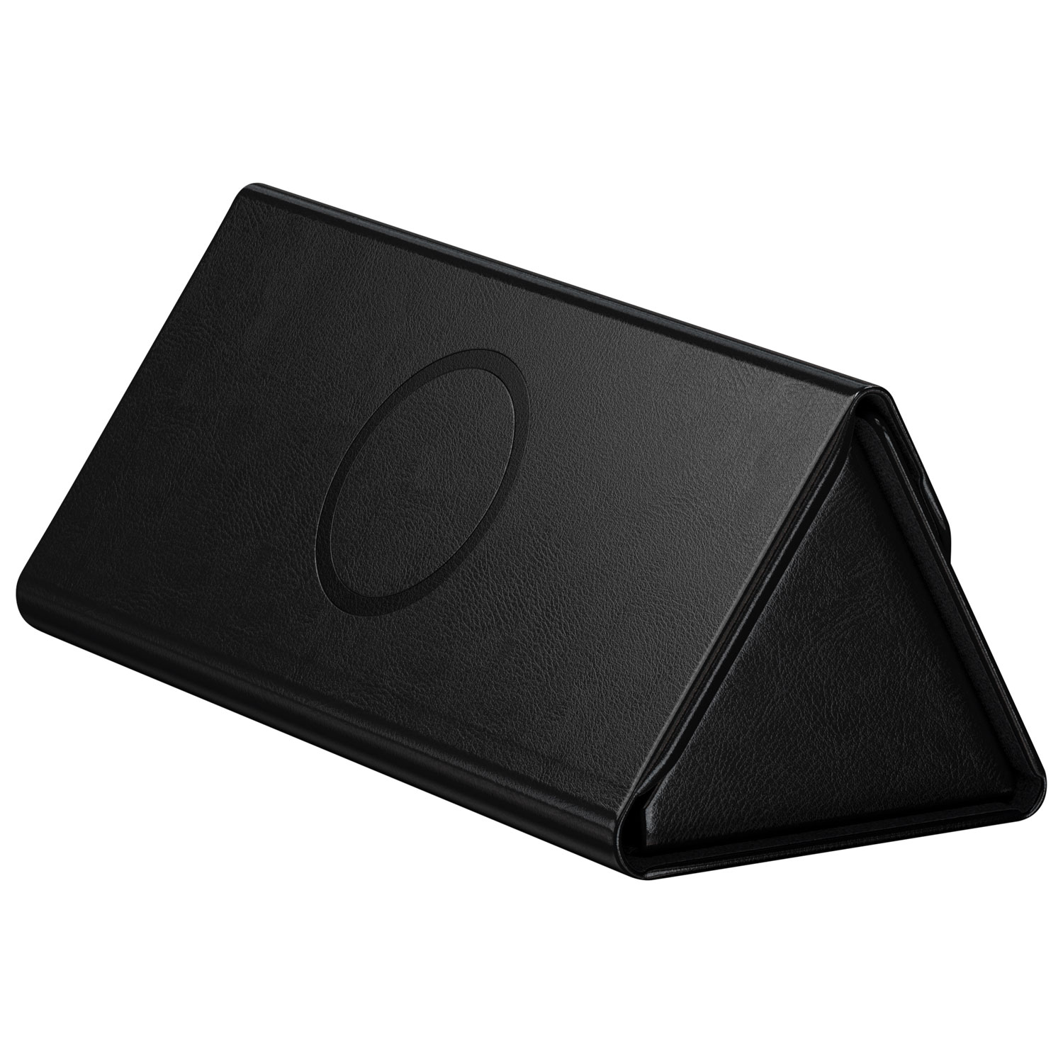 Étui à lunettes de repérage en cuir végétalien avec chargement Qi FindAll de Satechi - Noir