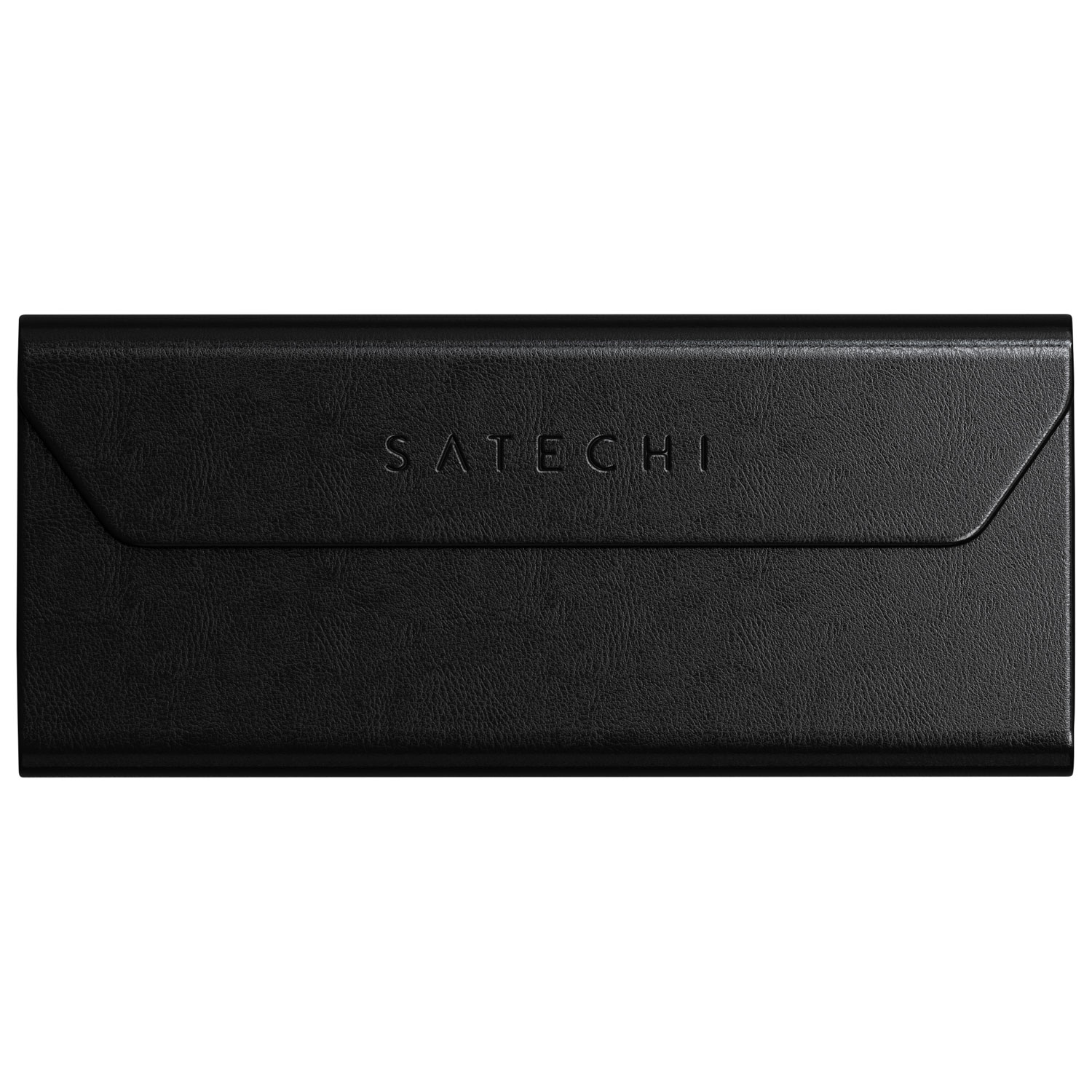 Étui à lunettes de repérage en cuir végétalien avec chargement Qi FindAll de Satechi - Noir