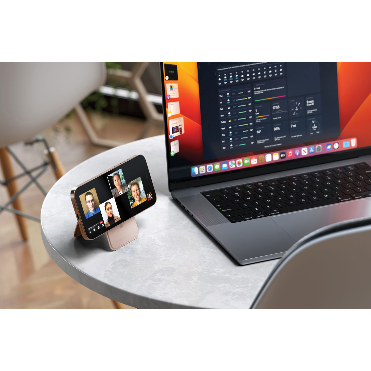 Satechi Vegan-Leather Magnetic Wallet Stand - Desert Rose