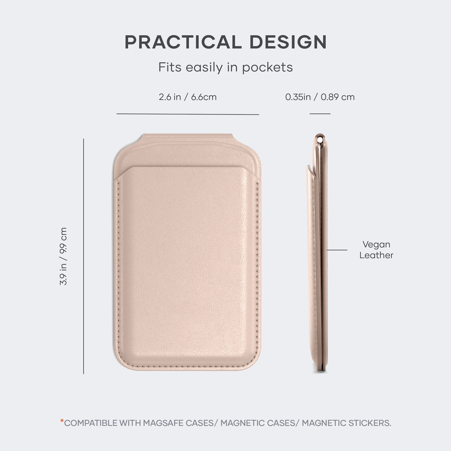 Satechi Vegan-Leather Magnetic Wallet Stand - Desert Rose