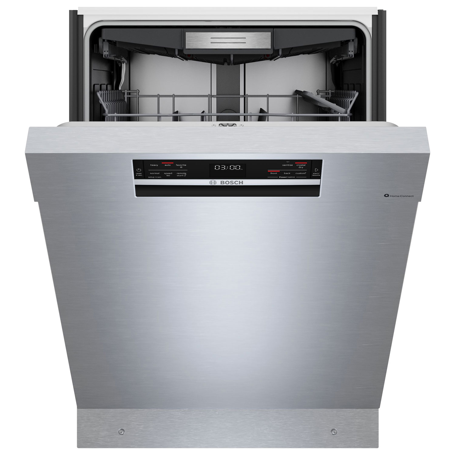 Lave-vaisselle encastrable 24 po 42 dB avec cuve en inox et 3e panier série 800 de Bosch - Inox
