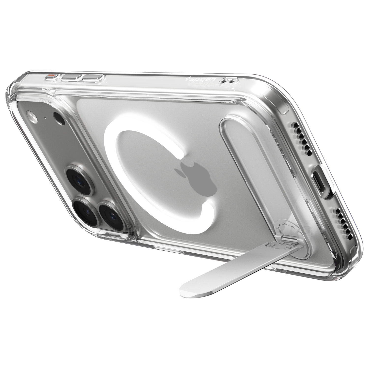 Étui rigide ajusté Slim Armor Essential S MagFit avec MagSafe de Spigen pour iPhone 17 Pro - Transparent