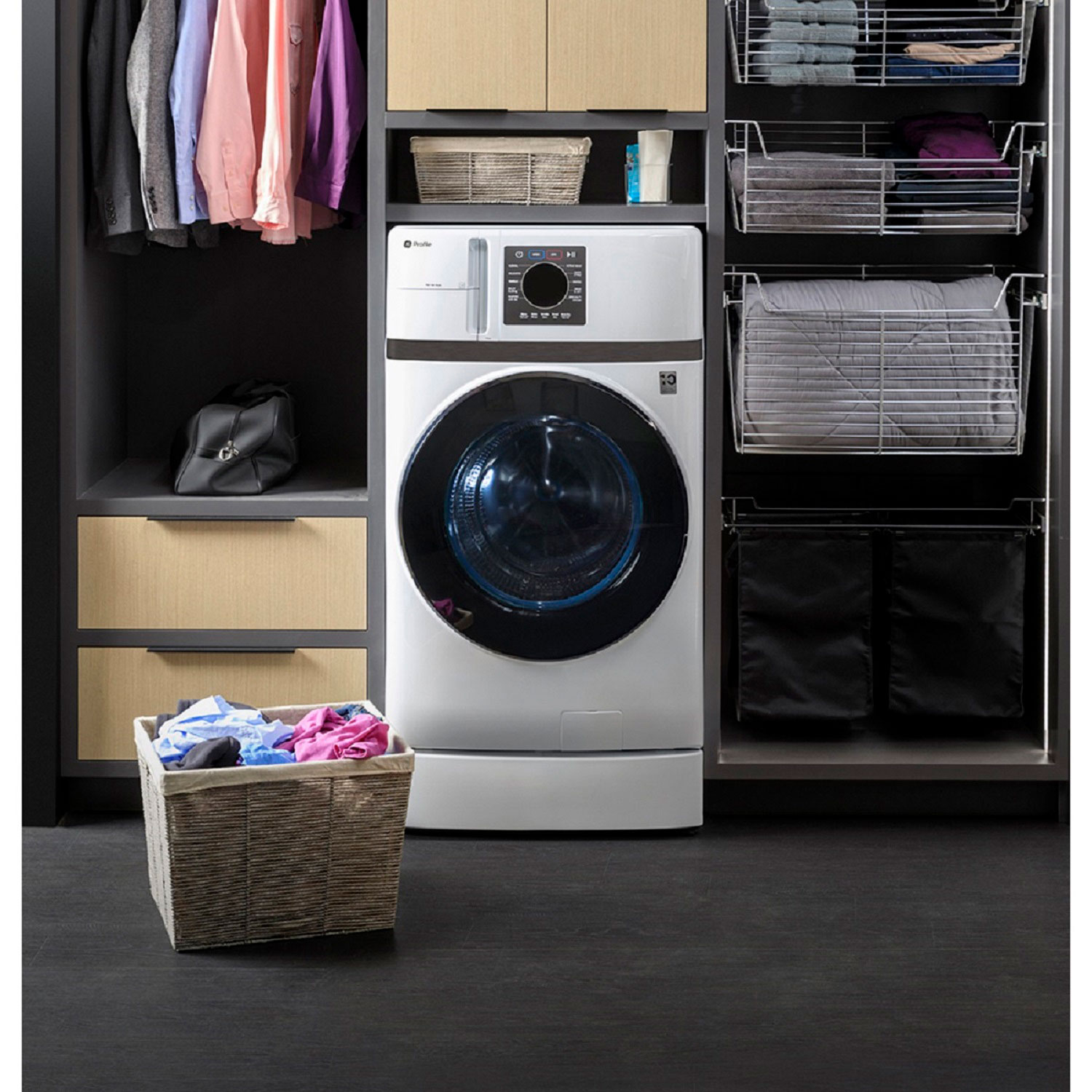 GE Profile 5.3 Cu. Ft. Electric Washer & Dryer Combo - White