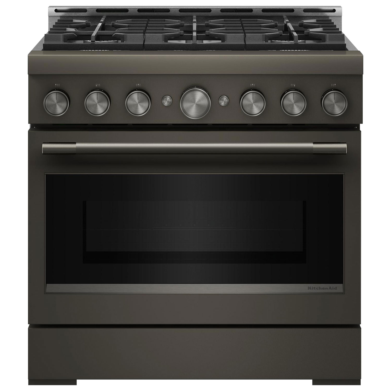 KitchenAid 36" 5.1 Cu. Ft. True Convention 6-Burner Freestanding Gas Air Fry Range - Black Ore