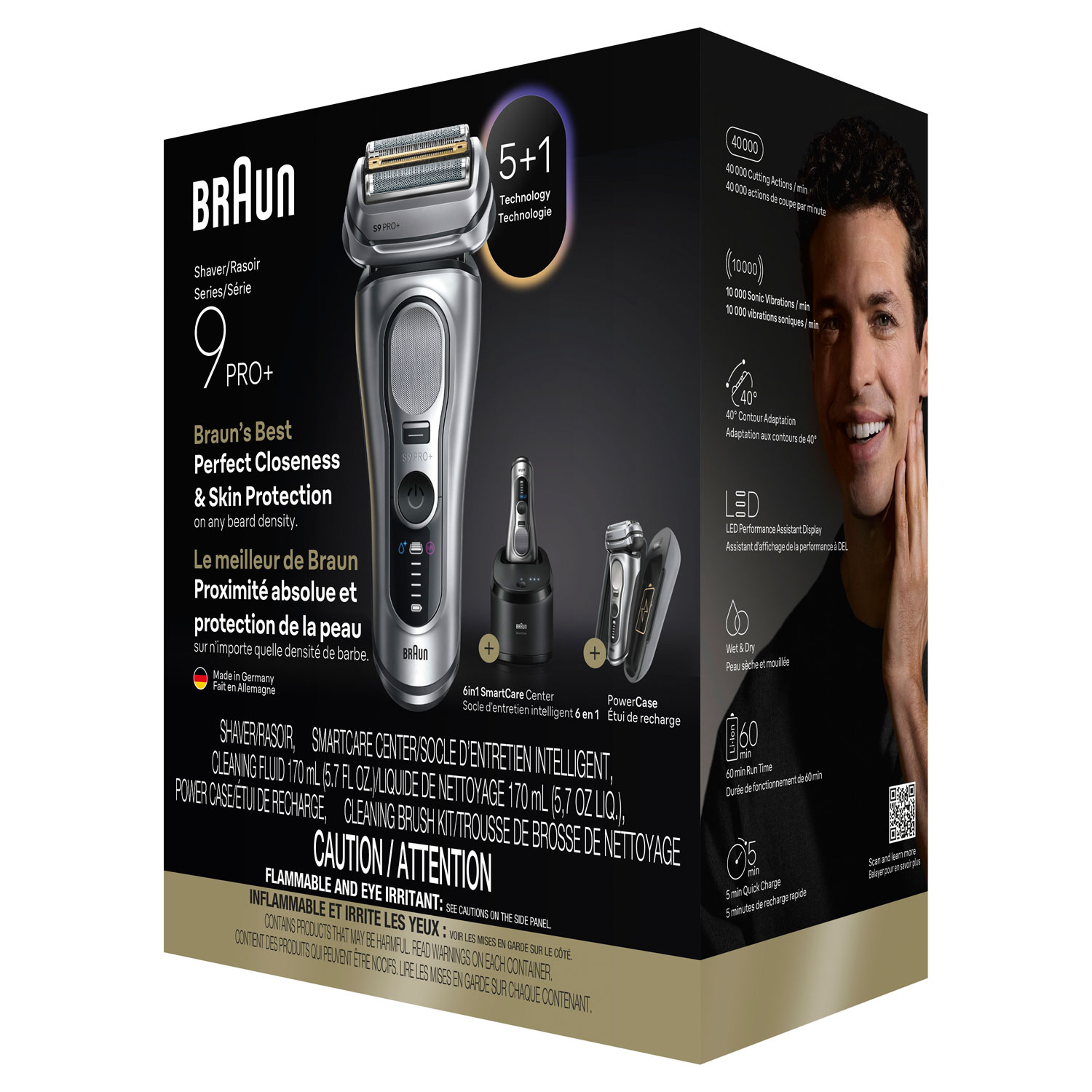 Braun Series 9 PRO+ Wet/Dry Cordless Foil Shaver with PowerCase