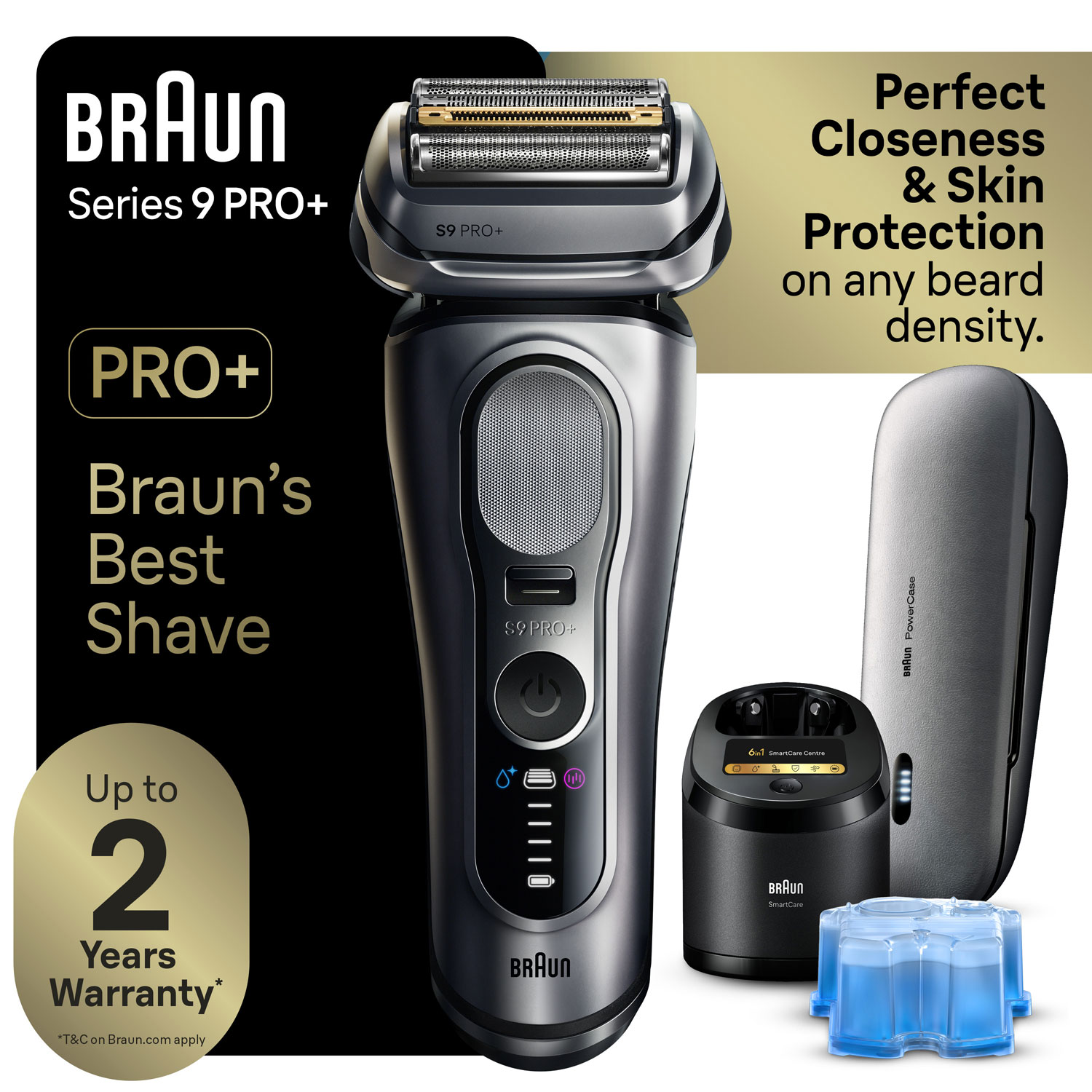 Braun Series 9 PRO+ Wet/Dry Cordless Foil Shaver with PowerCase