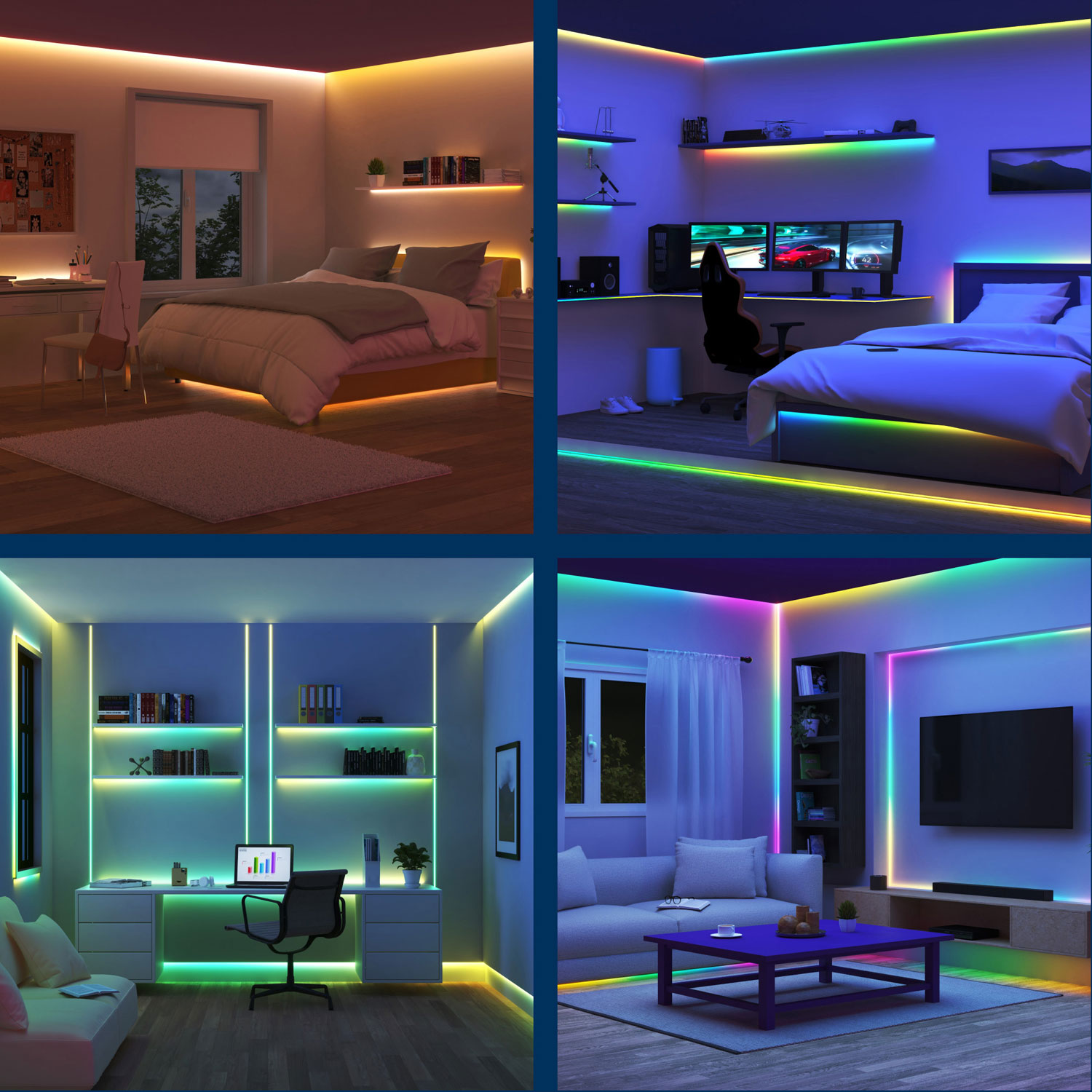 Bande lumineuse DEL RGBIC Wi-Fi 10 m de Wiz