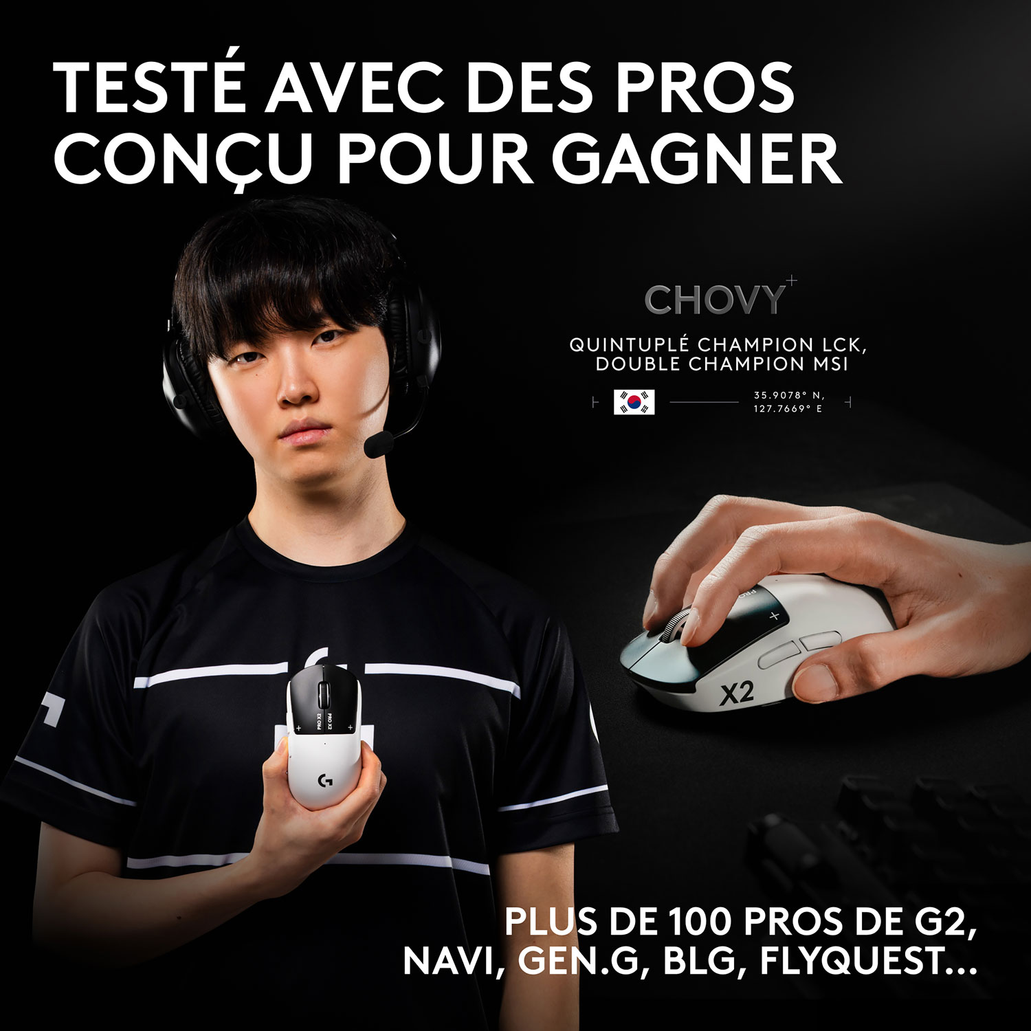 Logitech Pro X2 Superstrike 44000 DPI Wireless Optical Gaming Mouse - White