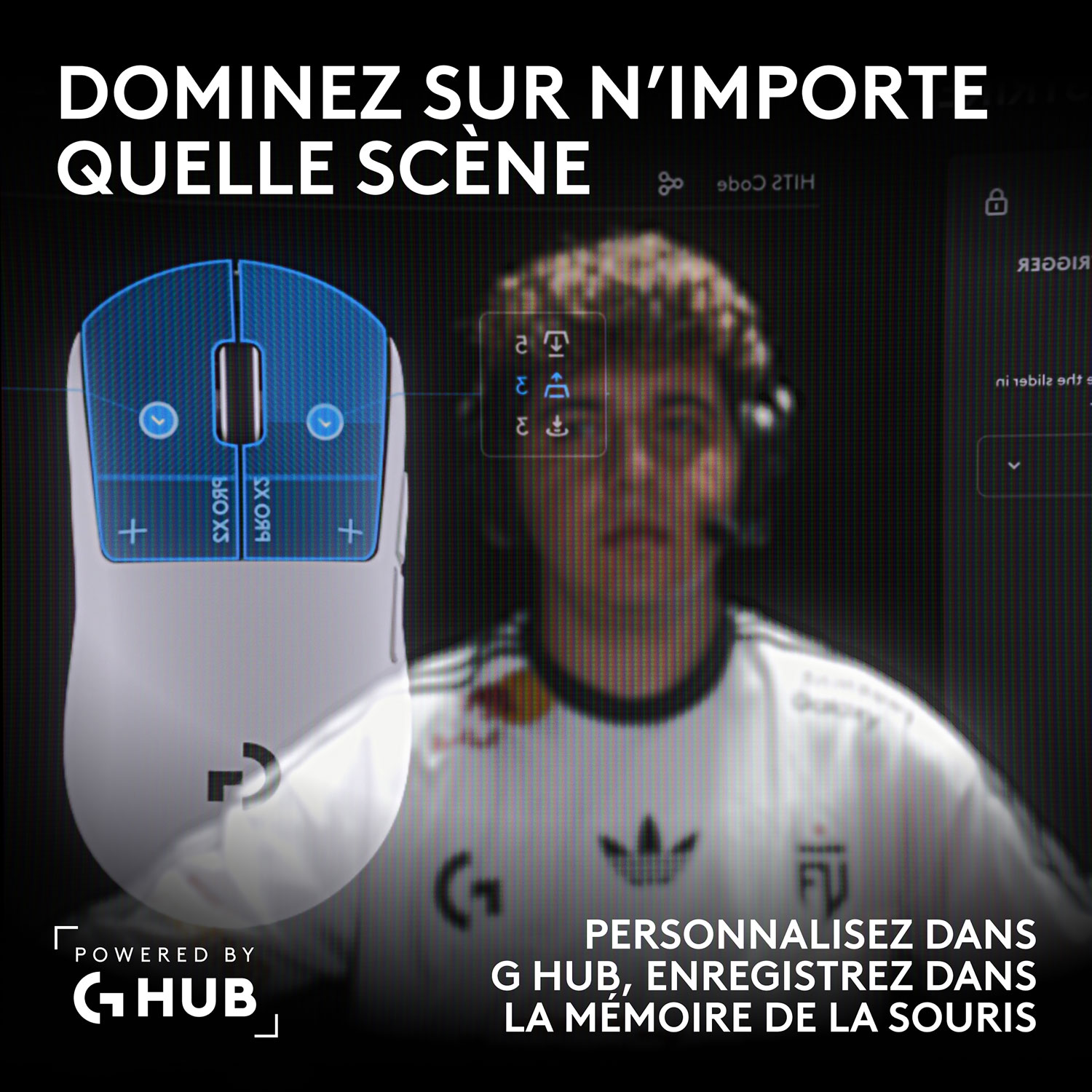 Logitech Pro X2 Superstrike 44000 DPI Wireless Optical Gaming Mouse - White