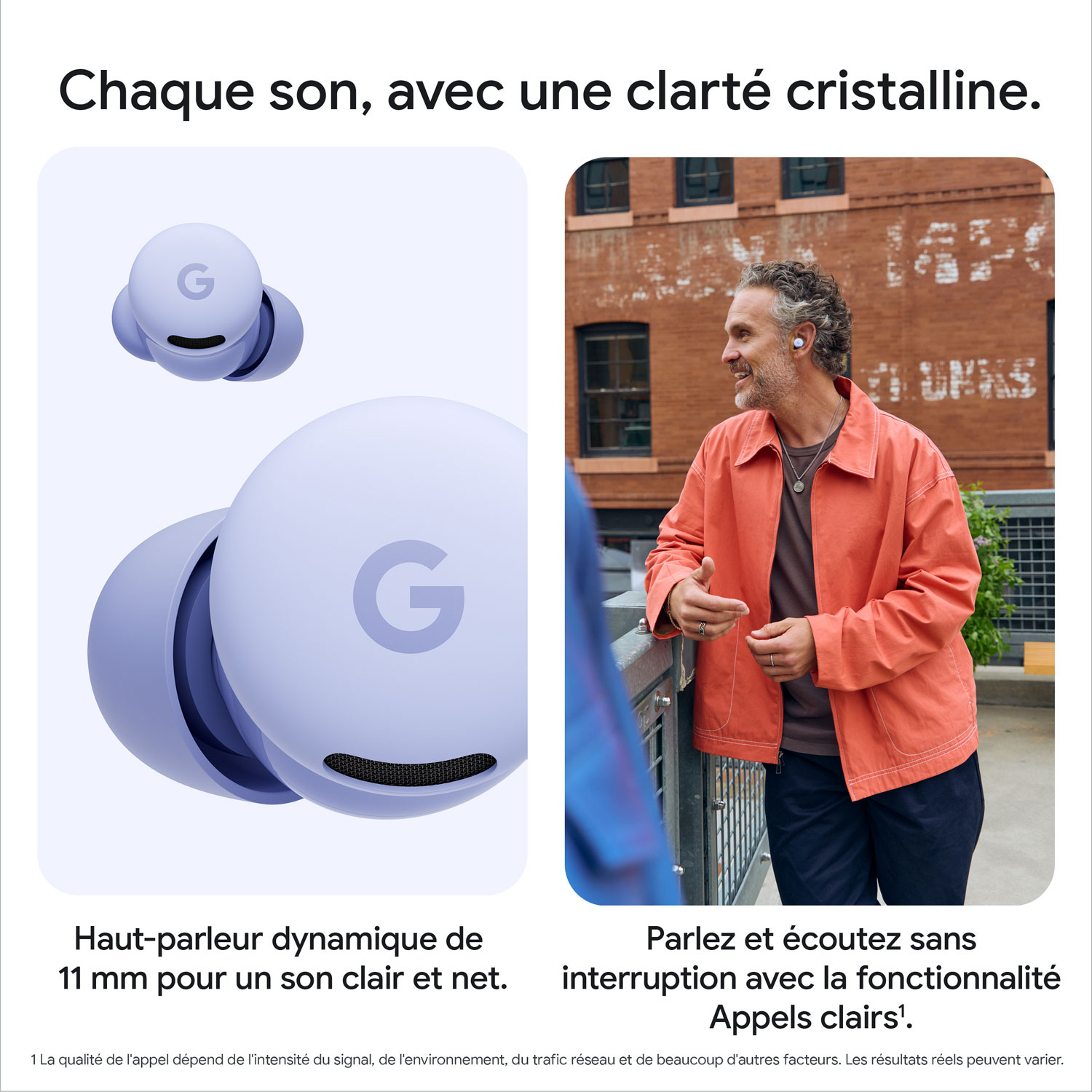 Écouteurs boutons 100 % sans fil à suppression du bruit Pixel Buds 2a de Google - Framboise